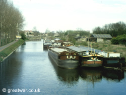 Barges on the canal at La Bassee.