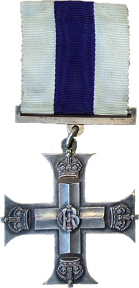 Front of the Military Cross awarded to Lt E A Mackintosh.