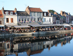 Amiens restaurants on the Somme River.