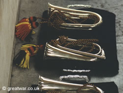 Bugles presented to the Last Post Association by the Royal Corps of Transport in 1992.