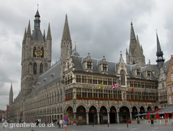 The Cloth Hall (Lakenhalle) in Ypres, Belgium.