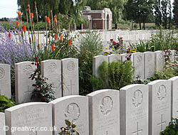 Graves at Lijssenthoek Military Cemetery.