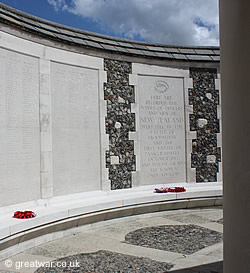 New Zealand Memorial to the Missing, Tyne Cot Cemetery.