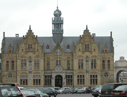 The O.L. Vrouwhospitaal (Hopital Notre Dame) at the eastern end of the Ypres Market Square.