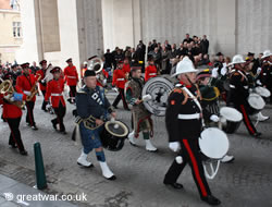 Bands at the Special Last Post ceremony on Armistice Day 11th November.