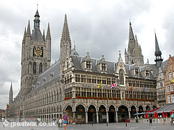 The Cloth Hall (Lakenhalle) in the Market Square of Ieper/Ypres.