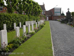 British graves in Ypres Town Cemetery